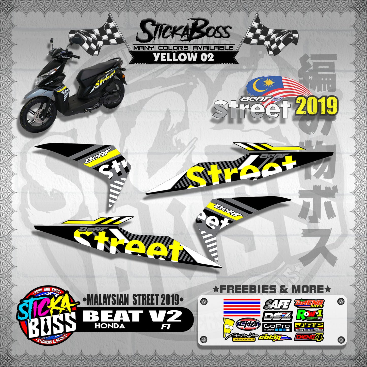 BEAT Fi V2 DECALS ( MALAYSIAN STREET 2019 )【WITH FREEBIES】