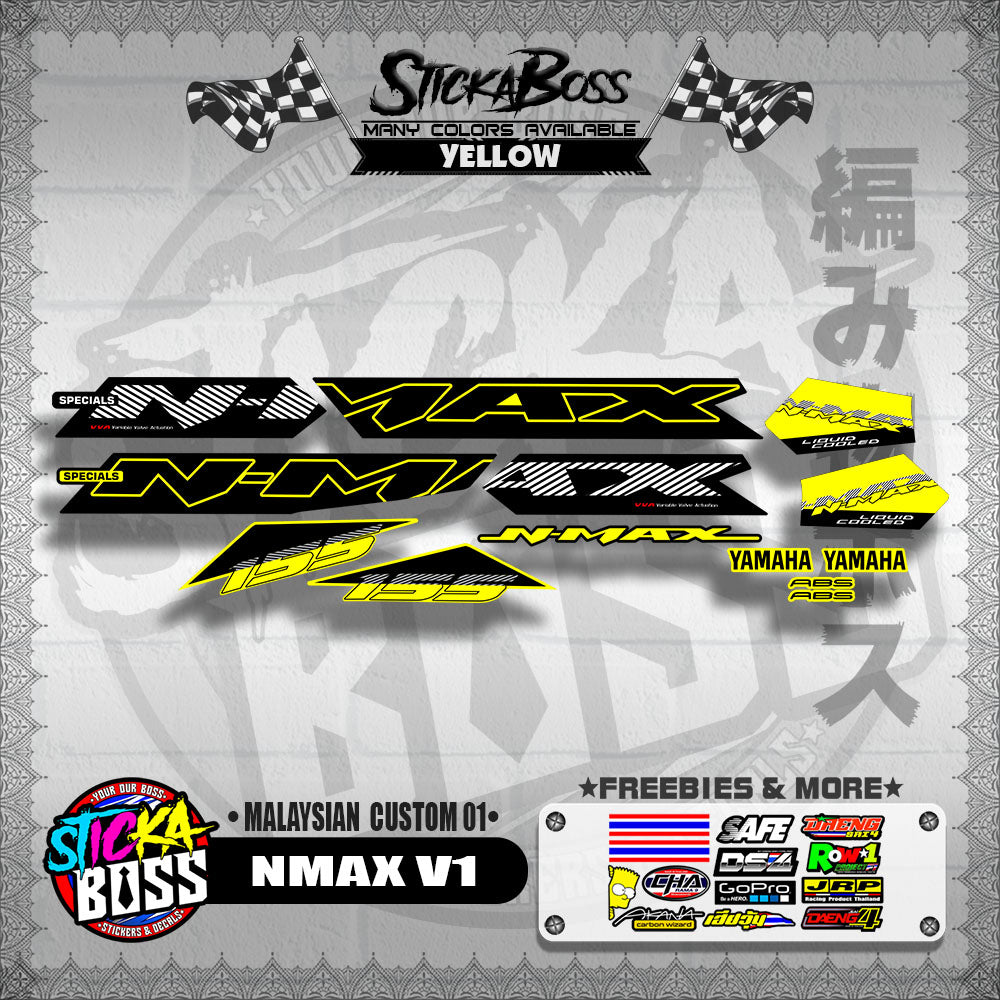 NMAX V1 DECALS ( MALAYSIAN  CUSTOM 01 )【WITH FREEBIES】