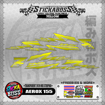 【PREMIUM UV PRINT】TRANSPARENT AEROX 155 DECALS ( 2020 NVX STRIPING )【WITH FREEBIES】