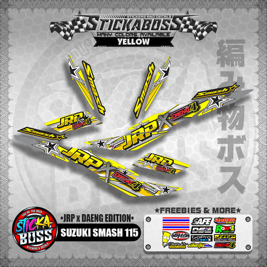 Suzuki Smash 115 (JRP x DAENG EDITION) YELLOW - Sticker Decals【PREMIUM GLOSSY LAMINATED】