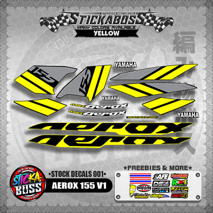 AEROX 155 V1 ( STOCK DECALS 001 )【WITH FREEBIES】