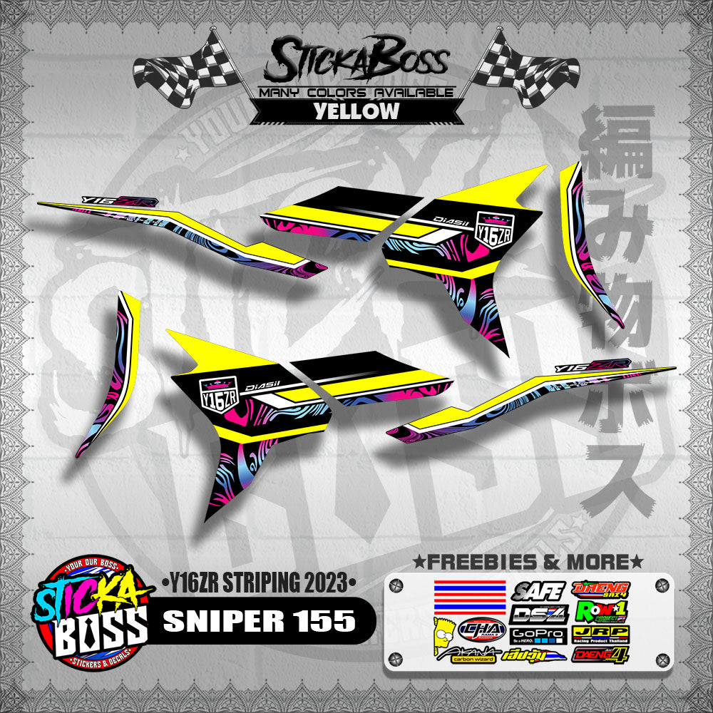 SNIPER 155 DECALS ( Y16ZR STRIPING 2023 )【WITH FREEBIES】