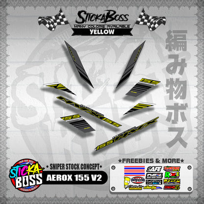 AEROX 155 V2 DECALS ( SNIPER STOCK CONCEPT )【WITH FREEBIES】