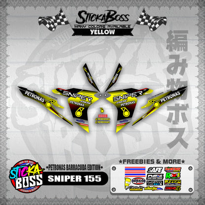 SNIPER 155 DECALS ( PETRONAS BARRACUDA EDITION )【WITH FREEBIES】