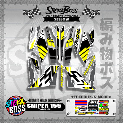 SNIPER 155 NEW STOCK DECALS ( FOR WHITE SPLASH DESIGN 2022 )【WITH FREEBIES】