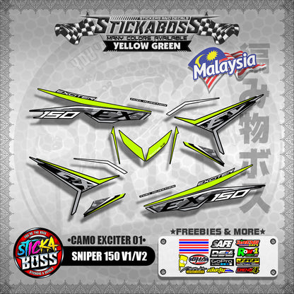 SNIPER 150 V1 / V2 MALAYSIAN DECALS ( CAMO EXCITER 01 )【WITH FREEBIES】MALAYSIA CONCEPT