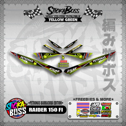 RAIDER 150 FI DECALS ( PETRONAS BARRACUDA EDITION )【WITH FREEBIES】