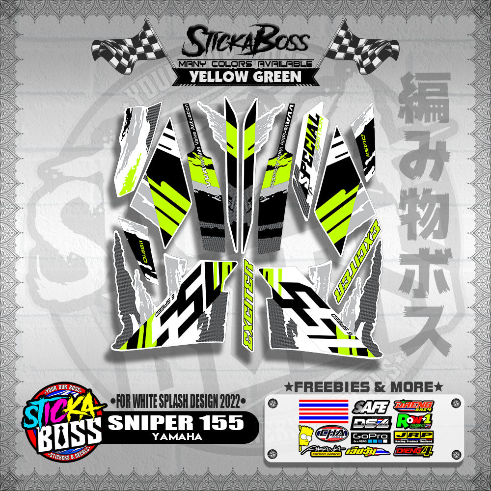 SNIPER 155 NEW STOCK DECALS ( FOR WHITE SPLASH DESIGN 2022 )【WITH FREEBIES】