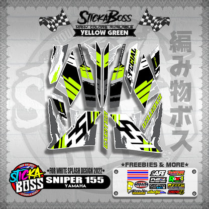 SNIPER 155 NEW STOCK DECALS ( FOR WHITE SPLASH DESIGN 2022 )【WITH FREEBIES】