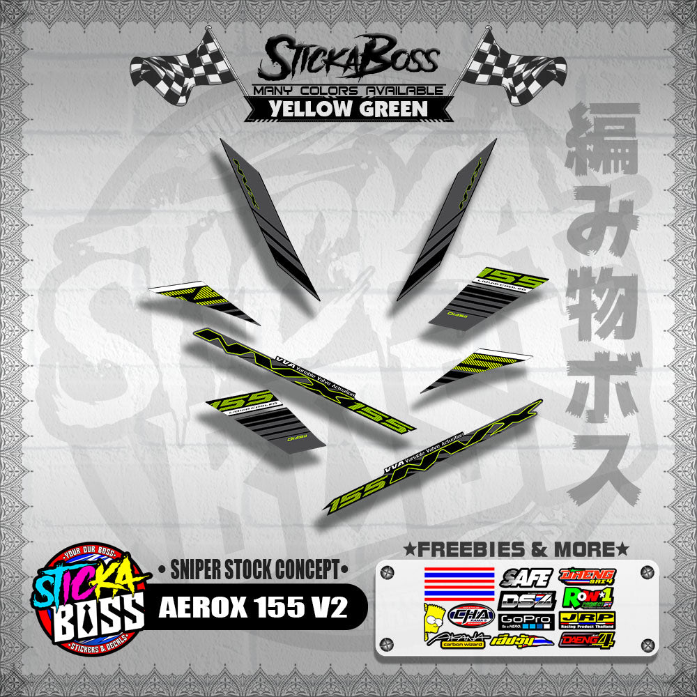 AEROX 155 V2 DECALS ( SNIPER STOCK CONCEPT )【WITH FREEBIES】