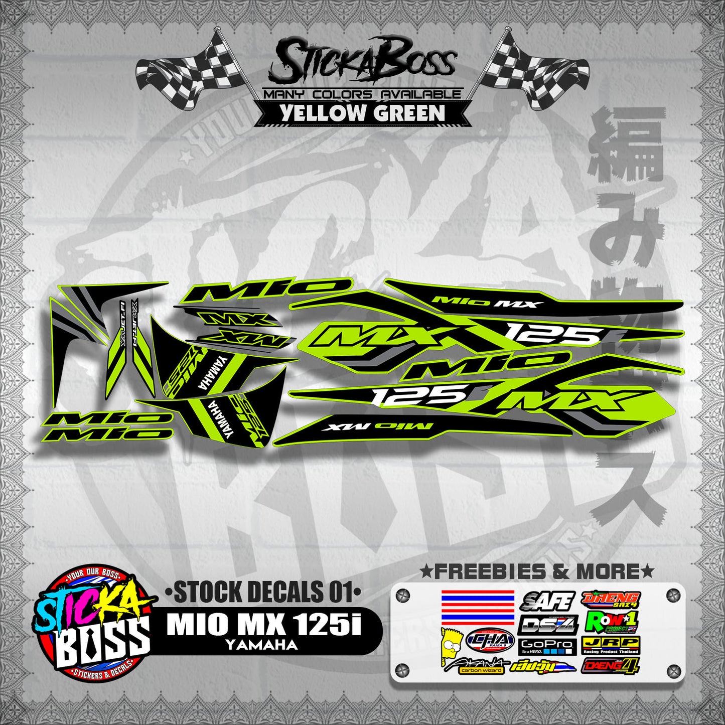 MIO MX 125 i ( STOCK DECALS 01 )【WITH FREEBIES】