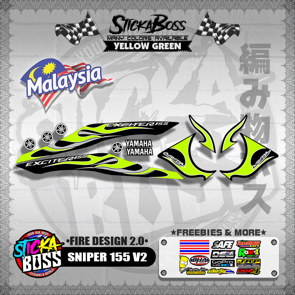 SNIPER 155 V2 MALAYSIAN DECALS ( FIRE DESIGN 2.0 )【WITH FREEBIES】