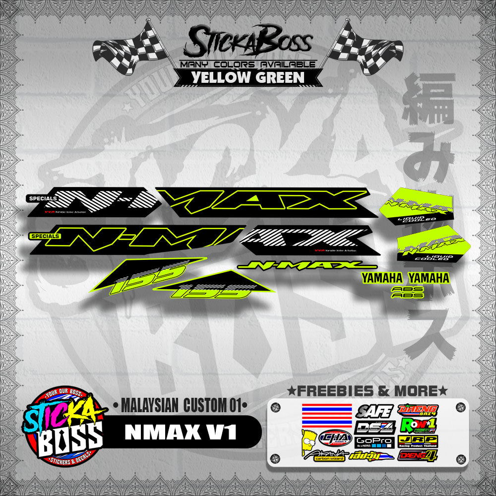 NMAX V1 DECALS ( MALAYSIAN  CUSTOM 01 )【WITH FREEBIES】