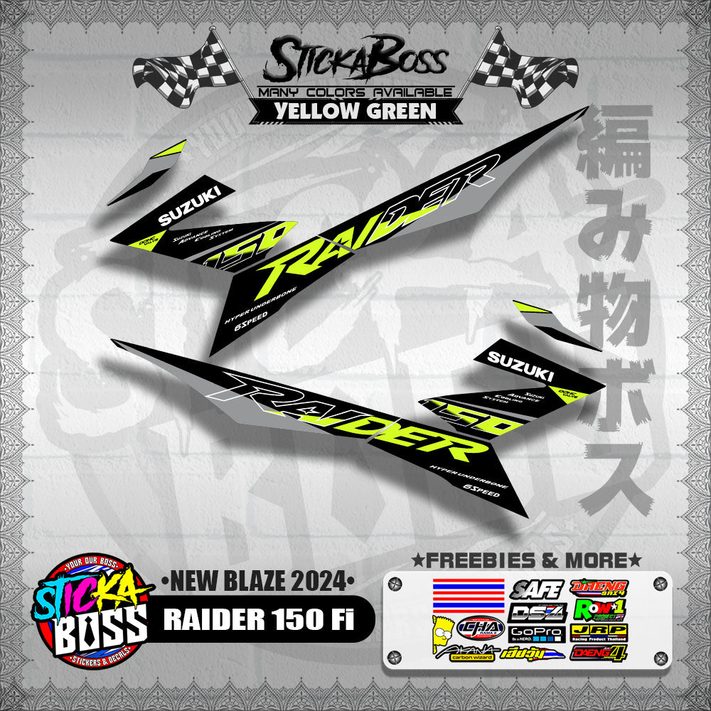 RAIDER 150 Fi STOCK DECALS ( NEW BLAZE 2024 )【WITH FREEBIES】