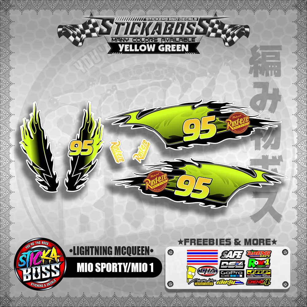 MIO SPORTY / MIO 1 DECALS ( LIGHTNING MCQUEEN )【WITH FREEBIES】