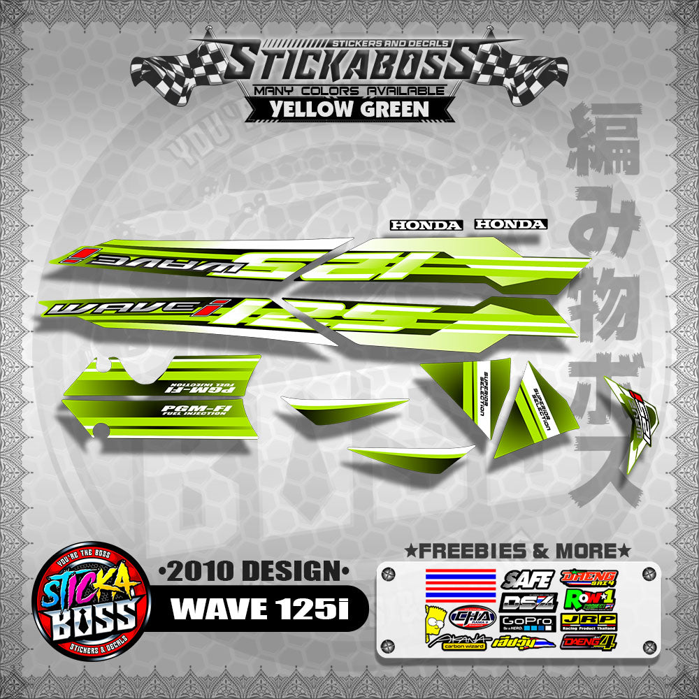 WAVE 125i STOCK DECALS ( 2010 DESIGN )【WITH FREEBIES】