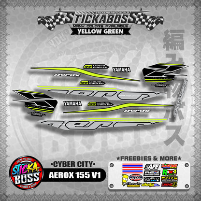 AEROX 155 V1 DECALS ( CYBER CITY )【WITH FREEBIES】