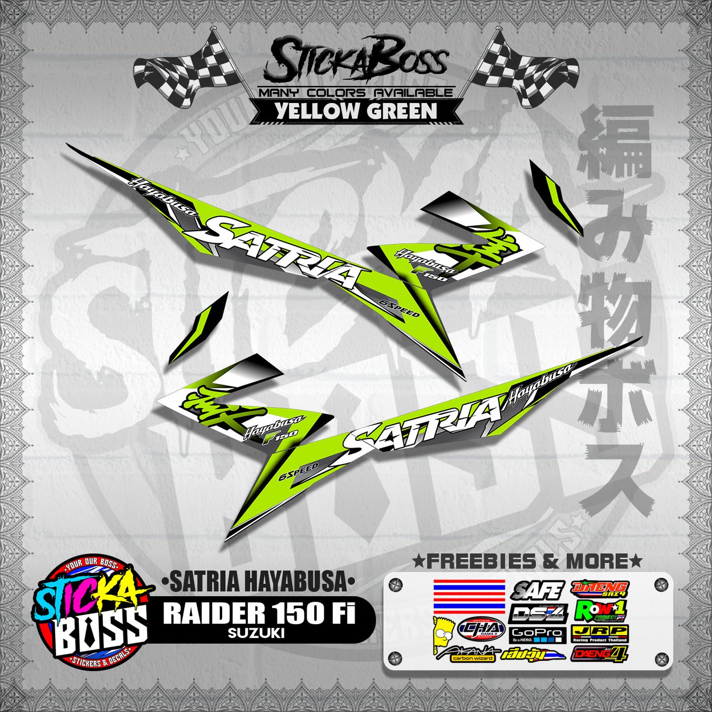 RAIDER 150 Fi DECALS ( SATRIA HAYABUSA )【WITH FREEBIES】