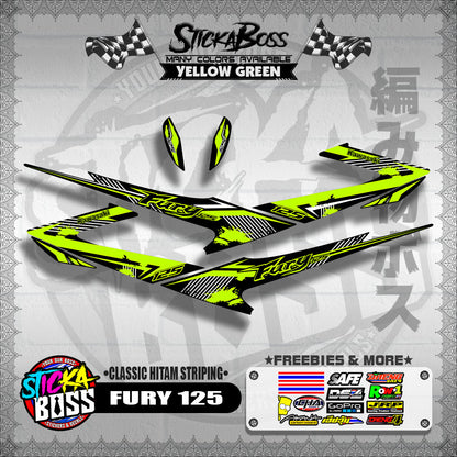 FURY 125 DECALS ( CLASSIC HITAM STRIPING )【WITH FREEBIES】