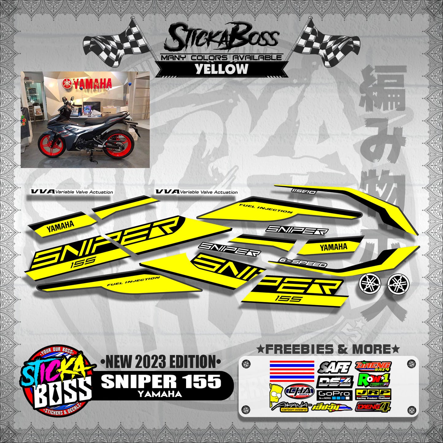 SNIPER 155 DECALS ( NEW 2023 EDITION )【WITH FREEBIES】