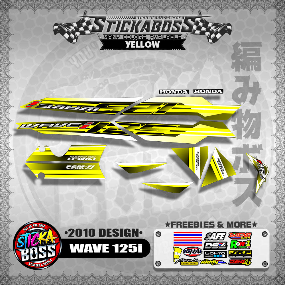 WAVE 125i STOCK DECALS ( 2010 DESIGN )【WITH FREEBIES】