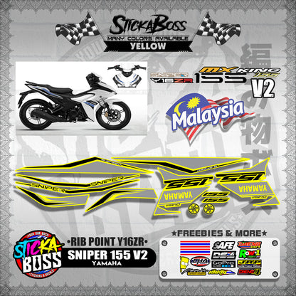 SNIPER 155 V2 MALAYSIAN DECALS ( RIB POINT Y16ZR )【WITH FREEBIES】