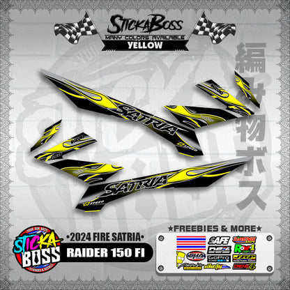 RAIDER 150 FI DECALS ( 2024 FIRE SATRIA )【WITH FREEBIES】